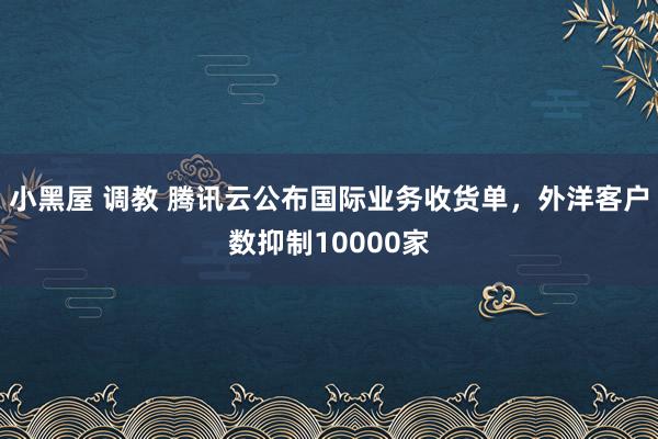 小黑屋 调教 腾讯云公布国际业务收货单，外洋客户数抑制10000家