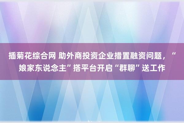 插菊花综合网 助外商投资企业措置融资问题，“娘家东说念主”搭平台开启“群聊”送工作