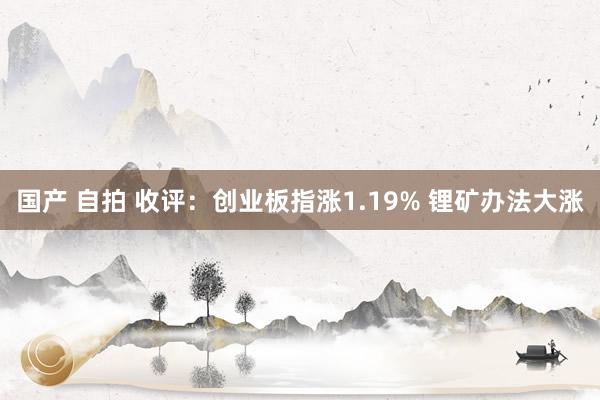 国产 自拍 收评：创业板指涨1.19% 锂矿办法大涨