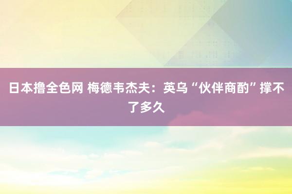 日本撸全色网 梅德韦杰夫：英乌“伙伴商酌”撑不了多久