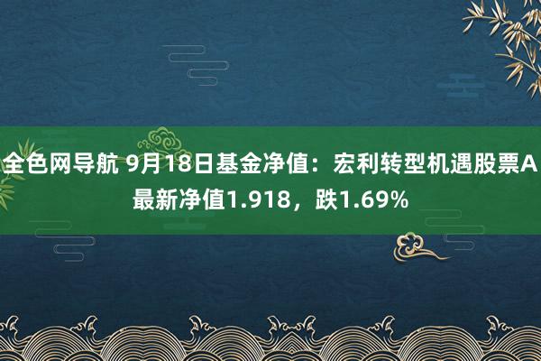 全色网导航 9月18日基金净值：宏利转型机遇股票A最新净值1.918，跌1.69%