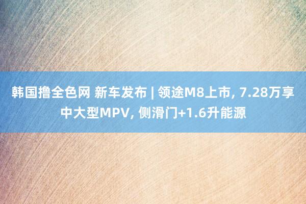 韩国撸全色网 新车发布 | 领途M8上市， 7.28万享中大型MPV， 侧滑门+1.6升能源