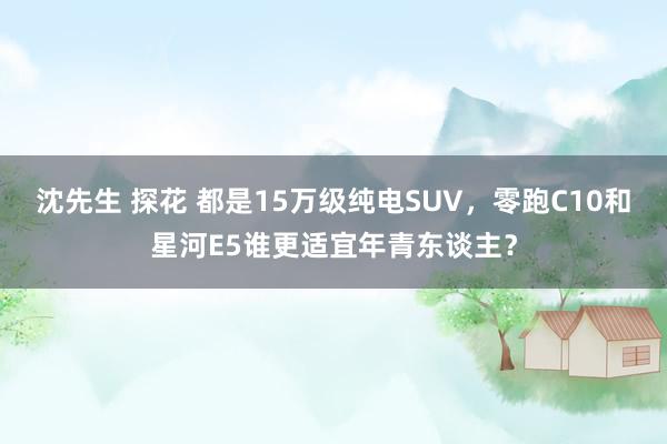 沈先生 探花 都是15万级纯电SUV，零跑C10和星河E5谁更适宜年青东谈主？