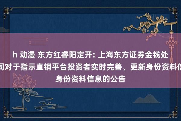 h 动漫 东方红睿阳定开: 上海东方证券金钱处分有限公司对于指示直销平台投资者实时完善、更新身份资料信息的公告