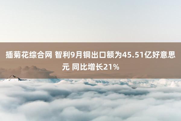 插菊花综合网 智利9月铜出口额为45.51亿好意思元 同比增长21%