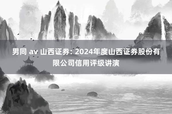 男同 av 山西证券: 2024年度山西证券股份有限公司信用评级讲演