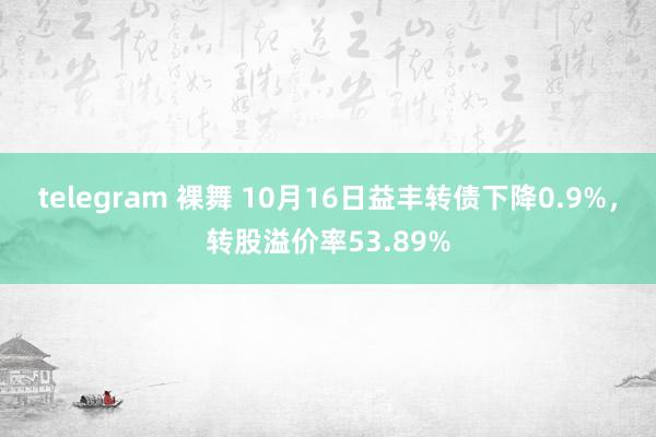 telegram 裸舞 10月16日益丰转债下降0.9%，转股溢价率53.89%