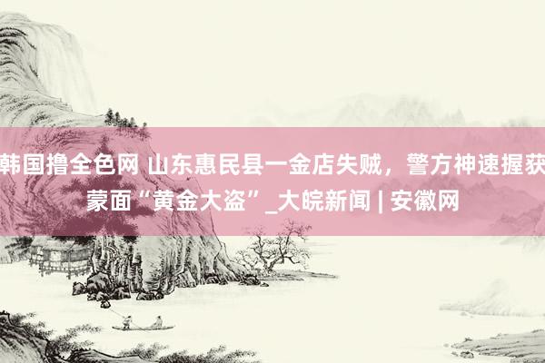 韩国撸全色网 山东惠民县一金店失贼，警方神速握获蒙面“黄金大盗”_大皖新闻 | 安徽网