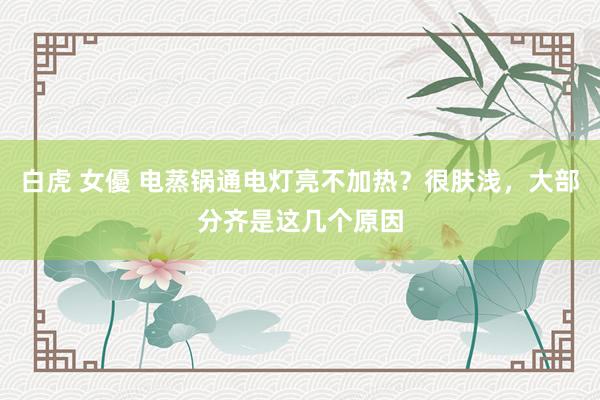 白虎 女優 电蒸锅通电灯亮不加热？很肤浅，大部分齐是这几个原因