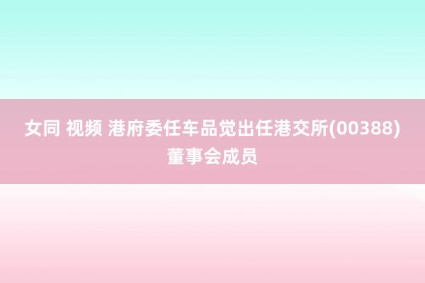 女同 视频 港府委任车品觉出任港交所(00388)董事会成员