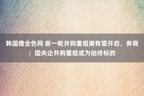 韩国撸全色网 新一轮并购重组潮有望开启，券商：国央企并购重组或为始终标的