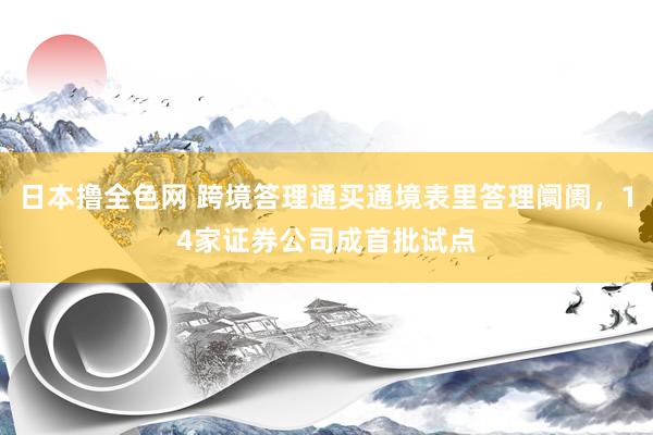 日本撸全色网 跨境答理通买通境表里答理阛阓，14家证券公司成首批试点