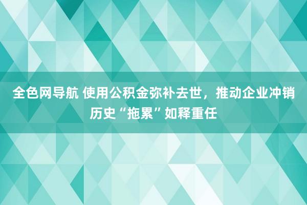 全色网导航 使用公积金弥补去世，推动企业冲销历史“拖累”如释重任