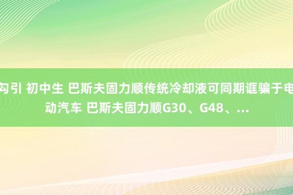 勾引 初中生 巴斯夫固力顺传统冷却液可同期诓骗于电动汽车 巴斯夫固力顺G30、G48、...