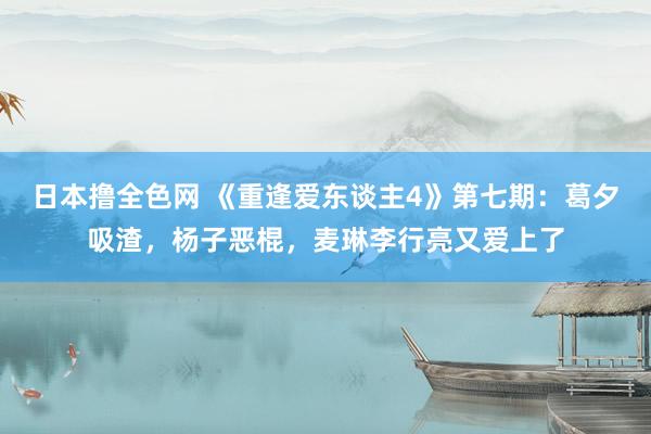 日本撸全色网 《重逢爱东谈主4》第七期：葛夕吸渣，杨子恶棍，麦琳李行亮又爱上了