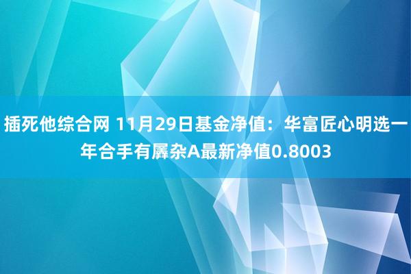 插死他综合网 11月29日基金净值：华富匠心明选一年合手有羼杂A最新净值0.8003