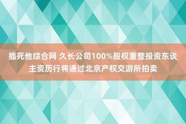 插死他综合网 久长公司100%股权重整投资东谈主资历行将通过北京产权交游所拍卖