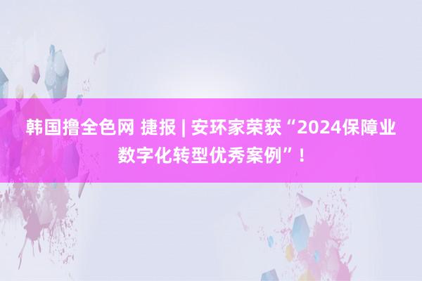 韩国撸全色网 捷报 | 安环家荣获“2024保障业数字化转型优秀案例”！