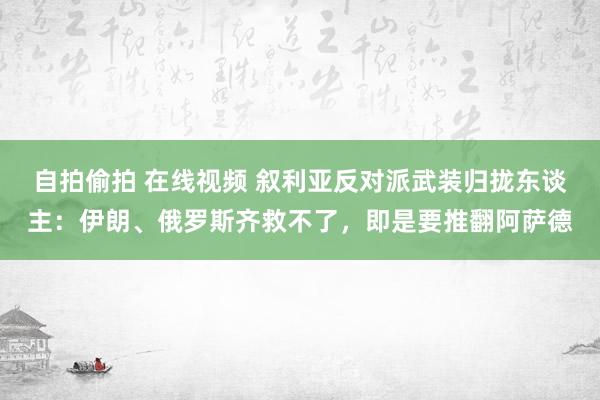 自拍偷拍 在线视频 叙利亚反对派武装归拢东谈主：伊朗、俄罗斯齐救不了，即是要推翻阿萨德