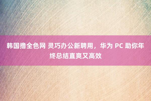 韩国撸全色网 灵巧办公新聘用，华为 PC 助你年终总结直爽又高效