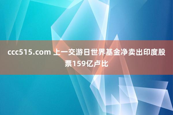 ccc515.com 上一交游日世界基金净卖出印度股票159亿卢比