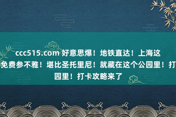 ccc515.com 好意思爆！地铁直达！上海这座蓝白城堡免费参不雅！堪比圣托里尼！就藏在这个公园里！打卡攻略来了