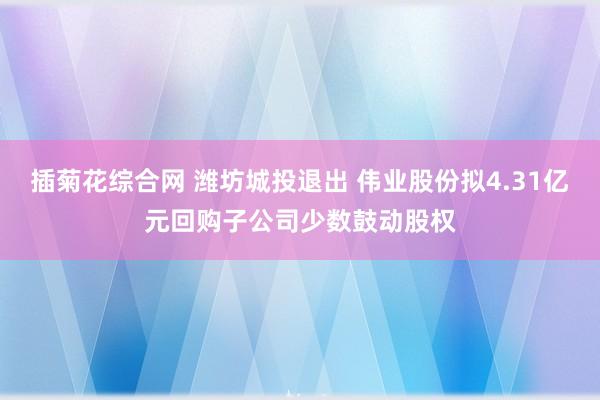 插菊花综合网 潍坊城投退出 伟业股份拟4.31亿元回购子公司少数鼓动股权