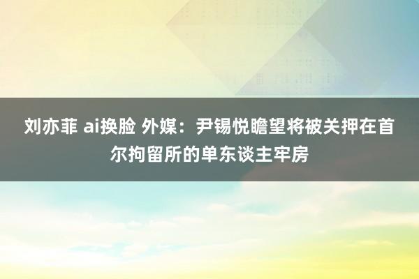 刘亦菲 ai换脸 外媒：尹锡悦瞻望将被关押在首尔拘留所的单东谈主牢房