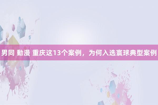 男同 動漫 重庆这13个案例，为何入选寰球典型案例